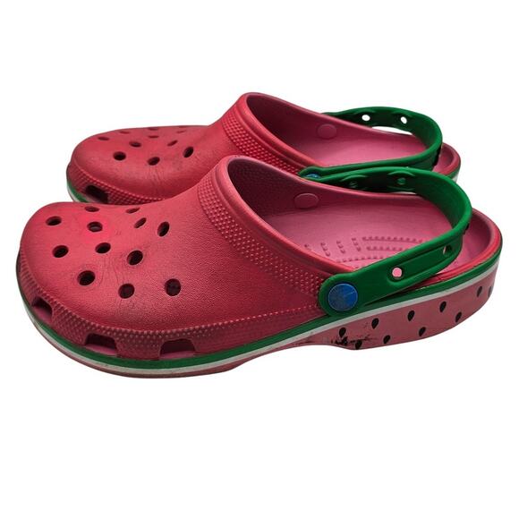 Crocs JOLLY RANCHER Watermelon Classic Clogs (Unisex) S-329 Sz 9 Men / 11 Women - Picture 1 of 6